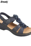 Sandals Women 2023 New Flower Wedge Platform Orthopedics Shoes Retro Rome Casual Comfortable Peep Toe Sandalias De
