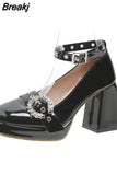 Women Mary Janes Pumps Shoes Brand Design 2023 Spring Gothic Style Lolita Sweet Girl Office Lady High Heels Pumps