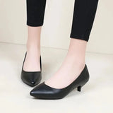 High Heels Woman Shoes Leather Formal Shoes Thin Heel Lady Office Work Professional Shoes 3cm 5cm 6cm 8cm