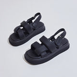 Platform Sandals Woman Summer 2023 Trend Pumps Elegant Medium Heel Women's Shoes Flats Party Chunky Luxury Sandal