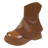 Chunky Platform Women's Ankle Boots 2022 Fashion Patent Leather Short Booties Woman Thick Bottom Autumn Botas
