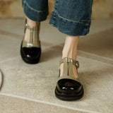 Shoes Round Toe Tip Sandals for Women Chunky Summer 2023 Platform Footwear Closed Thick Heel Block Outdoor Anti Slip