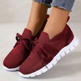 Brown Knit Breathable Sneakers Shoes Women 2024 New Soft Sole Platform Flats Woman Plus Size 43 Non Slip Casual