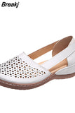 Baotou Sandals Women's Summer New Round Toe Breathable Casual Solid Color Non-slip Flat Large Size Women's