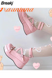 Wedges Mary Janes For Women Pumps 2023 Spring Summer Brand New Gothic Style Comfy Women Office Lady Shoes Big Size