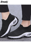 Women Casual Shoes Fashion Cushioned Wedge Sneakers Walking Sports Shoes Mesh Platform Female Running Shoes Zapatillas De