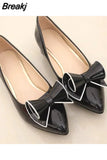 Ladies Low Heel Shoes Spring Leather Pointed Toe Shoes Woman Slip on Dress Shoes Zapatos Mujer Ladies Boat Shoes
