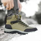Men Platform Boots Waterproof Plush Snow Boots Keep Warm Outdoor Man Shoes Non-slip Safety Boot Leather Work Hiking