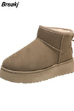 Womens Boots Winter Womens Ankle Boots Winter Shoes Women's Snow Boots Botas Mujer Warm Heightened Faux Suede Shoes