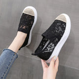 Women Flat Sneakers New Comfy Light Thick Sole Breathable Mesh Female Shoes Slip-On Spring Stylish Trend Zapatillas