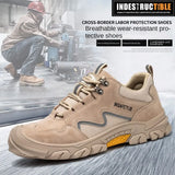 Labor Protection Shoes Steel Bao-head Anti Smashing Rubber Tire Sole Work Shoes Men Lightweight Non Slip Safety