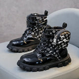 Breakj And Girl Baby Fashion Pocket Martin Boots 2023 New Cute Round Head Side Zipper Short Fashion