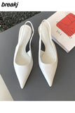 Fashion Spring Slingback Sandals Women Half Wrap Pointy Toe Designer High Heel Shoe Elegant Shallow Pumps Party Dress