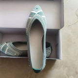 Toe Flat Shoes Women Knitted Slip on Shoes Casual Breathable Ballet Flats Women Loafers Comfort Ladies