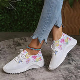 Women Print Platform Sneakers Spring Autumn Knitting Mesh Tennis Shoes Woman Lightweight Non Slip Casual Walking