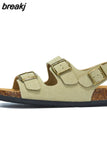 New Summer Women Cork Sandals Casual Non-slip Beach Men Outdoor Gladiator