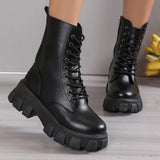 Platform Silver Ankle Boots for Women 2023 Autumn Winter Punk Shoes Woman Thick Sole Non Slip Motorcycle Boots Plus