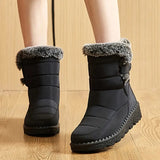 Fur Waterproof Snow Boots for Women Thicken Plush Ankle Booties Woman Winter 2023 Non Slip Warm Padded Boots Plus Size