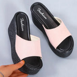 Platform Wedges Women's Slippers Summer 2024 Open Toe High Heeled Sandals Woman Casual Plus Size Outdoor Beach Shoes