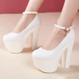 Hate Tiangao Waterproof Platform, High Heels, Female Models, Cheongsam Shoes, Catwalk Shoes, 15CM Thick Heels, Round Head