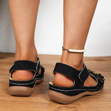 Women's Flowers Wedge Sandals Summer 2023 Plus Size 43 Platform Walking Sandalias Mujer Lightweight Non Slip Roman Shoes