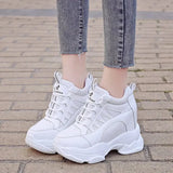 Chunky platform shoes Women 2024 Fashion Ladies Platform High Wedges mesh Casual Shoes Woman Chunky Black