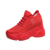 Hidden Heels Platform Sneakers Women Breathable Air Mesh Wedge Sock Shoes Woman 2023 Spring Casual Shoes Zapatos De