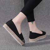 Espadrilles Women's Loafers for Women 2023 Slip On Shallow Weave Flat Shoes Platform Comfort Ladies Moccasins