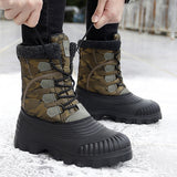 Top Winter Camouflage Boots Warm Thick Plush Outdoor Walking Shoes Men Waterproof Snow Boots Men Cotton Shoes Men Lace