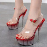 Wedding Shoes New Women 2023 High Night Club Sandals Crystal Bottom Waterproof Wedding Shoes Steel Tube Dancing