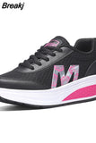 Shoes for Women 2023 Fashion Mesh Breathable Sneakers Lace Up Wedge Platform Shoes Ladies Outdoor Casual Sport