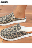 Print Half-slipper Print Casual Slip-on Shoes Retro Light and Comfortable Walking Vulcanized Shoes Women's Large