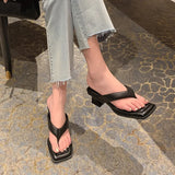 Size 33-40 Women Sandals Summer 2023 Fashion High Heels Shoes For Women Flip Flops Real Leather Slippers Luxury