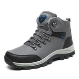 Men Platform Boots Waterproof Plush Snow Boots Keep Warm Outdoor Man Shoes Non-slip Safety Boot Leather Work Hiking