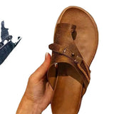 women sandals summer breathable soft leather brown slip-on casual sandals beach sandals sneaker