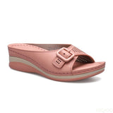 Size Slippers Female 2023 Summer One-word with Fish Mouth Sandals and Slippers Slope Heel Platform Slope Heel Casual