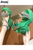 Heeled Sandals Clogs Wedge 2023 Summer All-Match Female Shoe Muffins shoe Black Platform High Girls Flat Sexy New