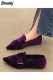 Women Flats Ballet Dance Pointed Toe Sandals Shoes 2023 Spring New Designer Loafers Shoes Suede Casual Sport Walking