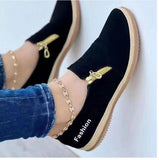 Breakj Single-Shoe Women's Light Mouth Casual Solid Color Side Zipper Loose Bottom Rope Large Women's Single