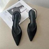 New Fashion All-match Temperament Women's Single Shoes Solid Color Square Heel Pointed Toe Toe Shoes Shoes for