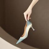 Color Pointy High Heels Women's Single Shoes 2023 Spring Summer New Fashion Shoes All Match Small