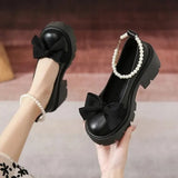 Lolita Shoes Women Japanese Style Mary Jane Shoes Women Vintage Shallow High Heels Chunky Platform Shoes Cosplay