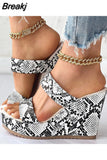Dropship Platform Wedges Mules Sandals 2023 Summer New Floral Pattern Slide Sandals Comfy Beach Shoes Outside Slider