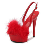 Breakj MAO Hair Hate Day High Nightclub Heel Stiletto 15CM Car Model Sandals Female Runway Steel