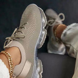 Women Mesh Air-Cushion Sneakers Platform Knitted Vulcanized Running Sports Shoes Casual Breathable Spring Summer Big Size