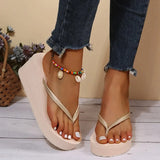 Lightweight Wedge Flip Flops Women 2024 Summmer Clip Tie Platform Slippers Woman Non Slip Thick Sole Beach