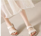 Breakj 2023 New Fashion Simple Open Toe Round Head Thick Bottom Fairy Wind A Word With Two Wear Beach Sandals