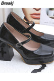 Women Mary Janes Pumps Shoes Brand Design 2023 Spring Gothic Style Lolita Sweet Girl Office Lady High Heels Pumps