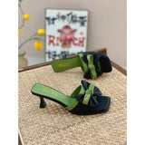 Breakj Slippers Women Wear A Word To Drag 2024 New Square Fashion Fairy Wind And Cold