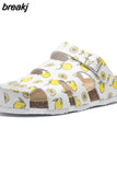 New Summer Buckle Cork Slipper 2023 Casual Women Beach Outside Non-slip Closed Toe Cut-outs Slides
